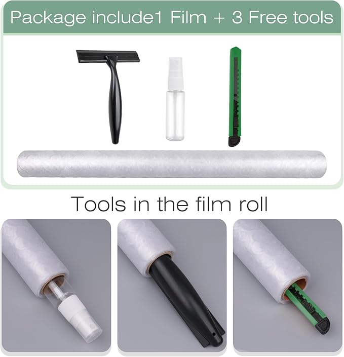 STATINT Frosted Glassy Petals 3D Begonia Window Privacy Film Decorative Non Adhesive Static Electricity Sun Blocking Flowering for Bathroom and Home，17.5 Inch X 6.5 Feet