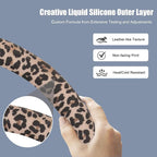 Leopard Print Steering Wheel Cover with Silicone Inner Ring, Non-Toxic, Odorless Silicone Leather with Non-Fading Cheetah Pat