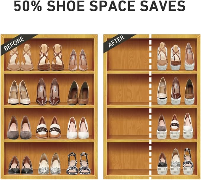 Shoe Slots Organizer 36 Pack - Shoe Organizer Space Saver 50%,Adjustable Thickening Shoe Stackers for a pair of Shoes,Shoe St