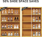 NVGSN Shoe Slots Organizer 20 Pack - Shoe Stackers, Space Savers 50%, 4 Levels Adjustable, Double Layer Holders for Closet, W
