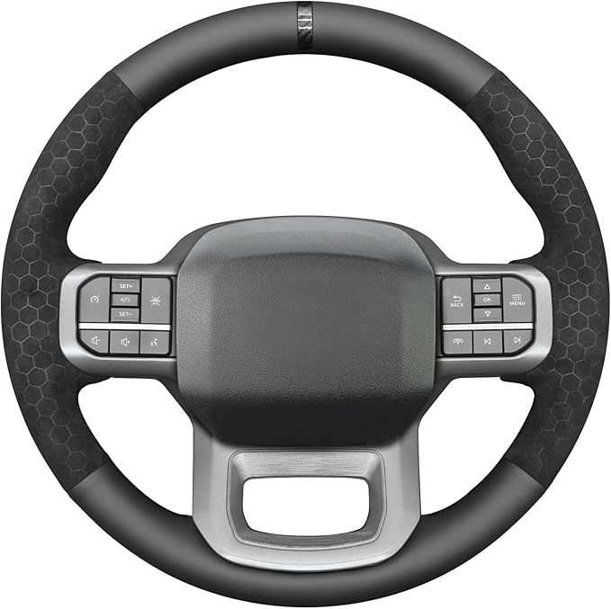 MEWANT Hand Stitch Steering Wheel Cover for Ford F150 Lightning F350 F450 Expedition 2022-2024 Ford F150 Truck Accessory