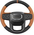 MEWANT Steering Wheel Cover for GMC Sierra Steering Wheel Cover for GMC Sierra 1500 / Sierra 1500 Limited/Sierra 2500 / Sierra 3500/ Yukon (XL) Hive Microfiber Leather