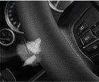 KAFEEK Car Steering Wheel Cover Men, Universal 15 inch, Microfiber Leather Carbon Fiber Black Steering Wheel Accessories, Ant