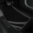 CAR PASS Carpet Car Floor Mats, Edge Leather Waterproof Car Mats with Double Stitch Line and Anti-Slip Backing Design, Fit 95
