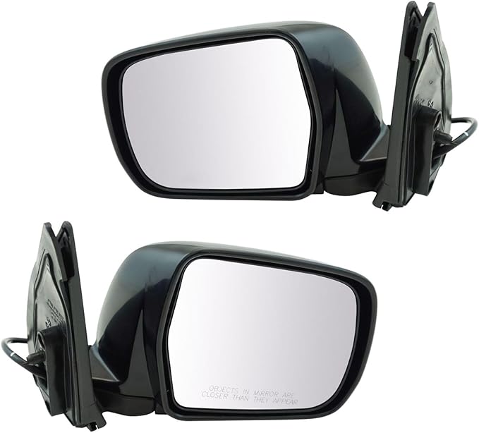TRQ 2 Piece Driver and Passenger Side Mirror Assembly Set Electric Adjustment Heated No Memory Textured Compatible with 2001-