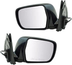 TRQ 2 Piece Driver and Passenger Side Mirror Assembly Set Electric Adjustment Heated No Memory Textured Compatible with 2001-