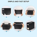 Collapsible File Organizer Box with Handle,12.20x5.11x9.84Inches, Filing Organizer for Home or Office, Small Portable File Bo