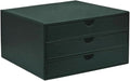 UnionBasic Document Organizer, 3-Drawer File Cabinet Document Storage Box, Office Desktop Filing Organizer, Dark Green