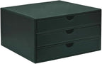 UnionBasic Document Organizer, 3-Drawer File Cabinet Document Storage Box, Office Desktop Filing Organizer, Dark Green