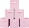 Stero Fabric Storage Bins 6 Pack Fun Colored Durable Storage Cubes with Fabric Handles Foldable Cube Baskets for Home, Kids R