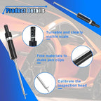 Brake Pad Thickness Gauge Measure Tool with Scale- Brake Shoe Gauge Car Brake Measuring Tool for Internal External Brake Pads