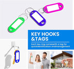 Zippered Case, Portable Organizer With Handle, Waterproof & Fireproof Binder With 54 Hooks and Tags, Key Box for Estate Sales