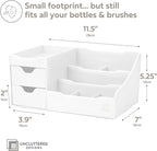 Uncluttered Designs Large Makeup Organizer for Vanity - Countertop Desk With Drawers for Cosmetic, Beauty, Hair, Nail, Perfum