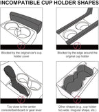 JINKEY Dual Cup Holder Expander for Car, 2 in 1 Multifunctional Large Car Cup Holder Expander Adapter with Adjustable Base, A