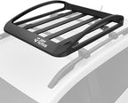 JOYTUTUS Rust-Resistant Aluminum Roof Cargo Basket, 47" x 40" x 8", Lightweight Roof Rack Carrier, Universal Roof Cargo Basket with 150 lbs Load Capacity, Fits SUVs, Trucks, and Cars, Black