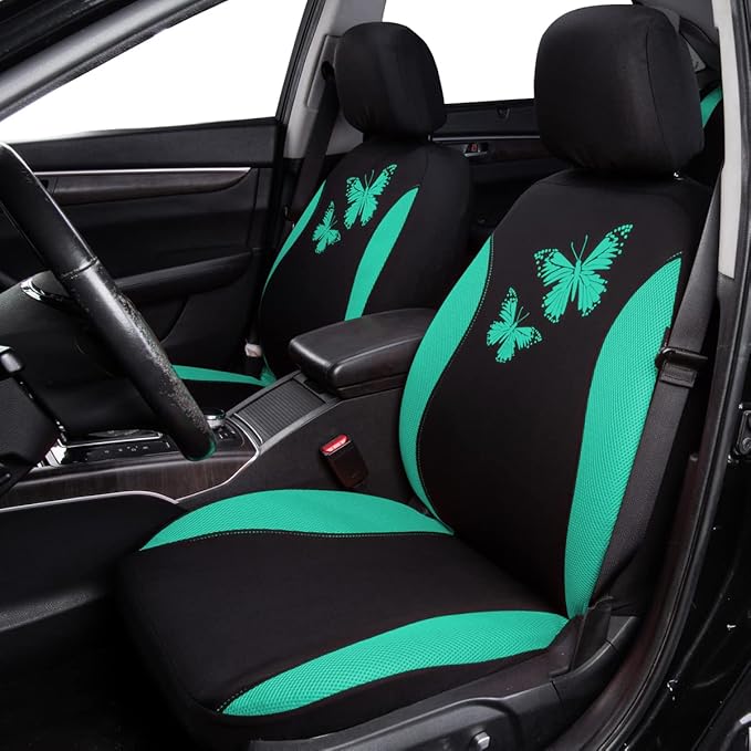 Flying Banner Butterfly car seat Covers ful Set Fashion Universal Lady Woman Female Rear Bench Split Colorized (Full Set, Min