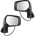 TRQ 2 Piece Driver and Passenger Side Mirror Assembly Set Electric Adjustment Heated No Memory Black Compatible with 2015-201