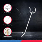 Neiko 53100A 4 Inch Heavy Duty Pegboard Hooks Kit, 50 Pack, 1/8" Peg Hooks for 1” Spaced Pegboards, Utility Hooks for Wall Or