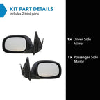 TRQ Driver and Passenger Side Mirror Assembly Set Power Heated Foldaway Paint to Match Compatible with 2001-2007 Toyota Sequo