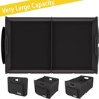 Homeve Trunk Organizer, Car Storage, Reinforced Handles, Collapsible Multi-Compartment, Foldable, Waterproof, Sturdy, 600D Oxford Polyester For Car, SUV, Mini-Van, Black, 2 Compart-Small