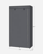 SONGMICS Portable Closet, Fabric Wardrobe, Clothes Rack with Shelves, Pockets, Large Capacity, 1 Hanging Rod, 34.6 x 17.7 x 6