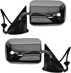 TRQ 2 Piece Driver and Passenger Side Mirror Assembly Set Manual Folding Electric Adjustment Heated No Memory Chrome Compatib