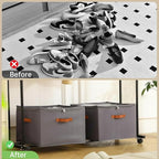 2 Pack Shoe Organizer for Closet, Foldable Storage Box with Adjustable Dividers, Holds 32 Pairs, Oxford & PP Board, Stackable