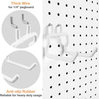 G.CORE 24-Pack Pegboard Hooks, 2" 4" Peg Board Tool Utility Hangers Fit 1/4" Pegboards, Heavy Duty Metal Shelving Brackets, W