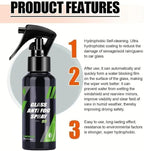 Luvio Car Glass Oil Film Remover with Cleaning Brush and Anti Fog Spray, Hydrophobic Rain Repellent for Windshield, Long Last