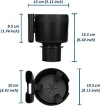 Large Size Car Cup Holder Expander with Cell Phone Holder Adjustable Base U-Shaped Slot Cup Holder Adapter Compatible with Al