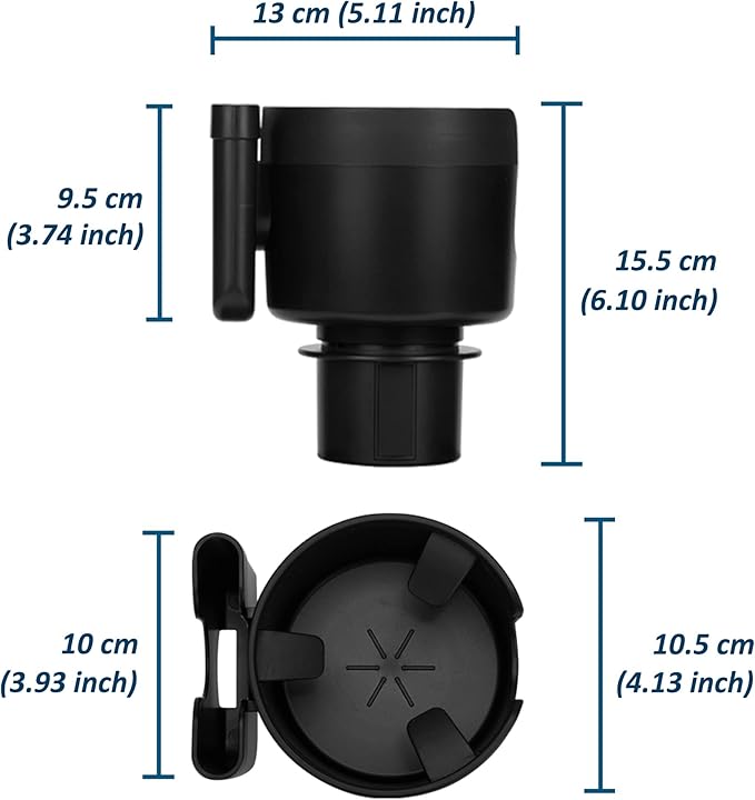 Large Size Car Cup Holder Expander with Cell Phone Holder Adjustable Base U-Shaped Slot Cup Holder Adapter Compatible with Al