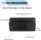Suede Car Sun Visor Organizer with Multi-Pocket Net Zipper, Glasses Case, Sunglass Holder for Interior Accessories (Black)