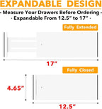 SpaceAid Bamboo Dresser Drawer Dividers 6 Pack, (Need 4.65" Deep Drawer) Adjustable 12.5“-17” Organizers, Expandable Organiza