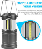 Lichamp LED Camping Lantern, 4 Pack Battery Powered Flashlight for Power Outages, Portable Collapsible Hanging Light Essentia