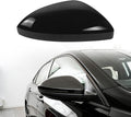 Passenger Side Mirror Cap Compatible with Volkswagen Jetta 2019-2025, Right Side Door Rearview Mirror Cover Fit for Jetta US Version Without Turn Signals, 17A857538AGRU - Glossy Black