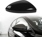 Passenger Side Mirror Cap Compatible with Volkswagen Jetta 2019-2025, Right Side Door Rearview Mirror Cover Fit for Jetta US Version Without Turn Signals, 17A857538AGRU - Glossy Black