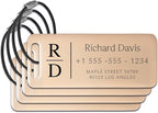 Personalized Luggage Tags for Suitcases 4 Pack - Stainless Steel Custom Luggage Tags for Backpacks & Bags, Sturdy, Waterproof