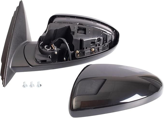 TRQ Driver & Passenger Side Power Mirror Set Smooth Black Manual Fold Compatible with 2019-2023 Kia Forte LXS FE S KI1320226 