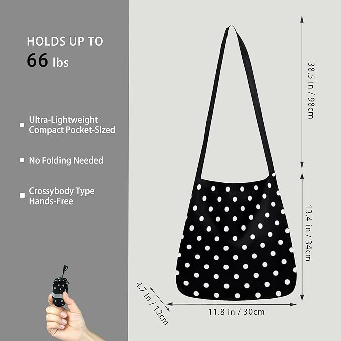 BeeGreen Reusable Grocery Shopping Bag -Travel Tote Bag - Foldable Compact Sturdy Bags