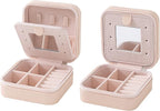 KElofoN Travel jewelry case Travel jewelry box Travel Jewelry Organizer Small Jewelry Organizer Box for Girls Women with Mirr