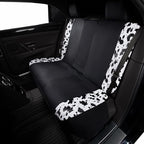 Flying Banner car seat Covers Protects Water Proof Faux Leather Carbon Fiber Fronts Rear Bench Covers (Cow Black, Full Set - 