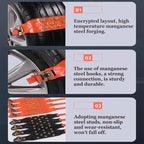 8 Pcs Chains On Wheels,1 Min Quick Fit Easy Installation Tire-Chains,Emergency Non-Slip Cable for Winter Driving on Snow, Ice