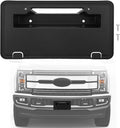 Front Bumper License Plate Frame Bracket Compatible with 2017-2019 Ford F250 F350 Super Duty, Black License Frame Holder Moun