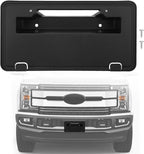 Front Bumper License Plate Frame Bracket Compatible with 2017-2019 Ford F250 F350 Super Duty, Black License Frame Holder Moun