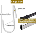 HiGift 12 Pack Purse Hanger for Closet, Unique Twist Design White Vinyl Coated Bag Hooks Organizer hanging, Large Closet Hook
