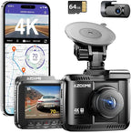 AZDOME GS63H Pro 2CH Dash Cam 4K with Super Night Vision & ADAS 24H Parking Mode - 4K Dual Dash Cam - Built-in WiFi - GPS Tra