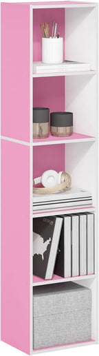 Furinno PASIR Book Shelf, 5-Tier Modern Bookshelf, Open Shelves Bookcase 9 x 12 x 52, Easy Assembly, for Living Room, Bedroom