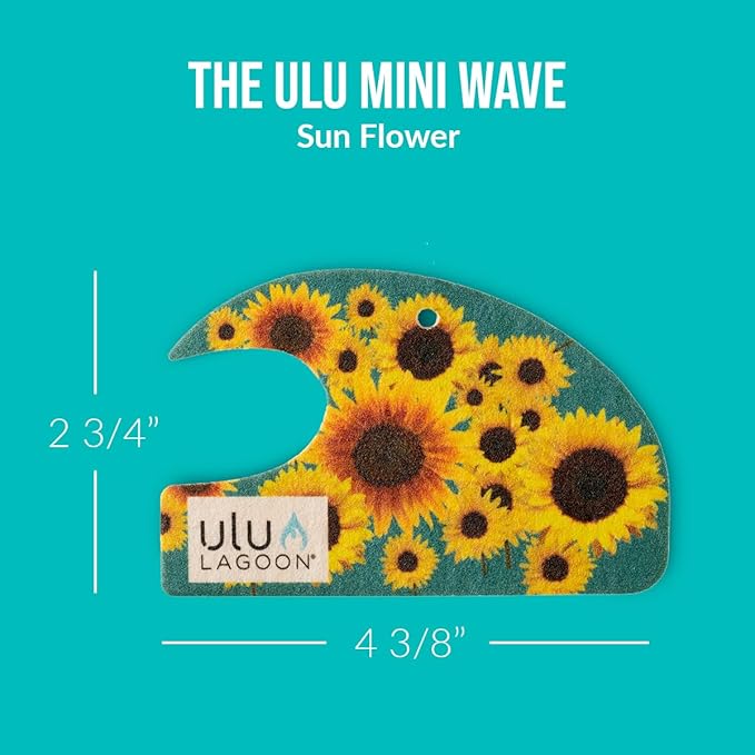 ulu Lagoon Hanging Car Air Freshener | Tropical Beach Coconut Surf Wax Scent Mini Wave | Long Lasting Car Freshener, Closet a