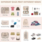 7 Piece Mesh Packing Cubes Set Travel Organizers Compresion Bags For Travel Accessories