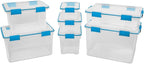 Sterilite 16-Pack Gasket Box, Weather-Resistant Storage Bins with Latching Lids, 54 Quart - Heavy-Duty Organizing Containers 